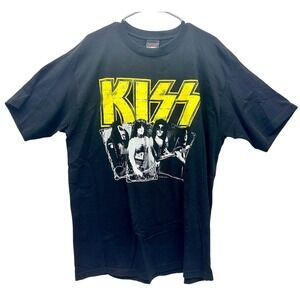 KISS Shirt Mens Xlarge Black Heavy Metal Shirt Sleeve Crew Neck Rock Band Logo